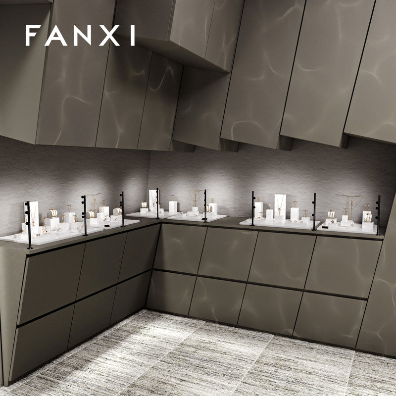OIRLV luxury White MDF spray paint Jewelry Display:TT366