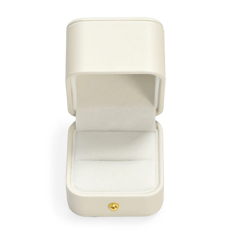 OIRLV Cream PU Leather Jewelry Gift Packaging Box H153