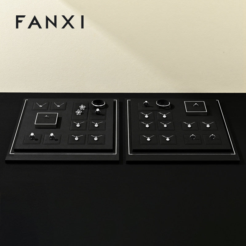 OIRLV Factory Black Microfiber Jewelry display set : TT537