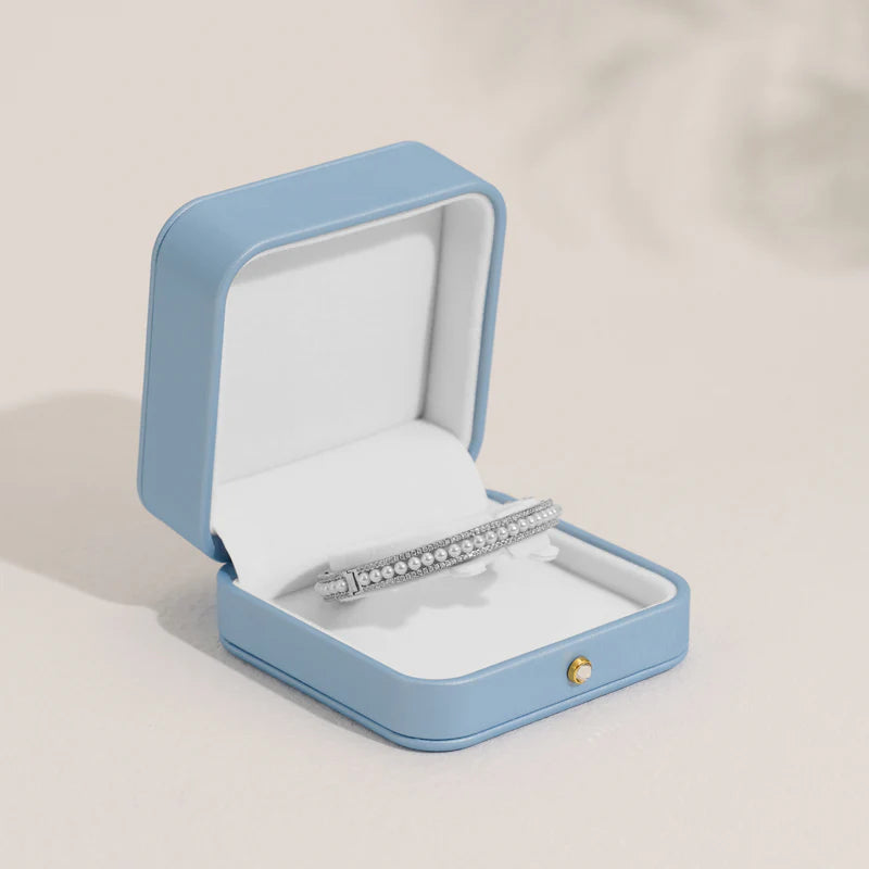OIRLV Sky Blue PU Leather Jewelry Gift Packaging Box H148