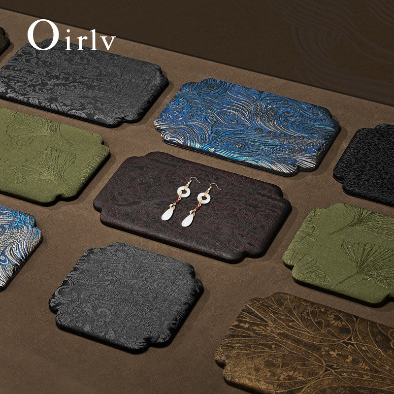 OIRLV Fashion Polychrome Silk Jewelry Display Tray：P228