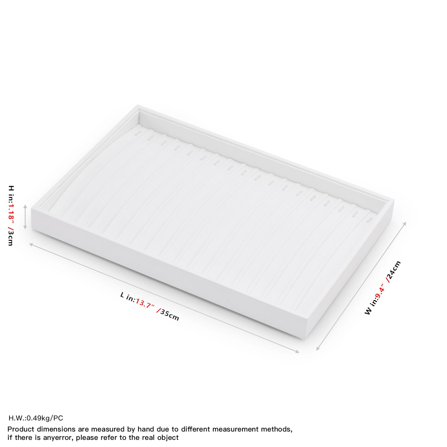 New White Stackable PU Leather Jewelry Display Tray P128