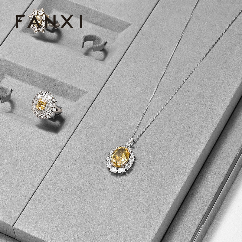 OIRLV high end Grey Microfiber earring display:TT433