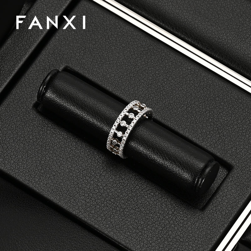 Oirlv Black PU Leather Earrings Ring Necklace Jewelry Display Set TT319