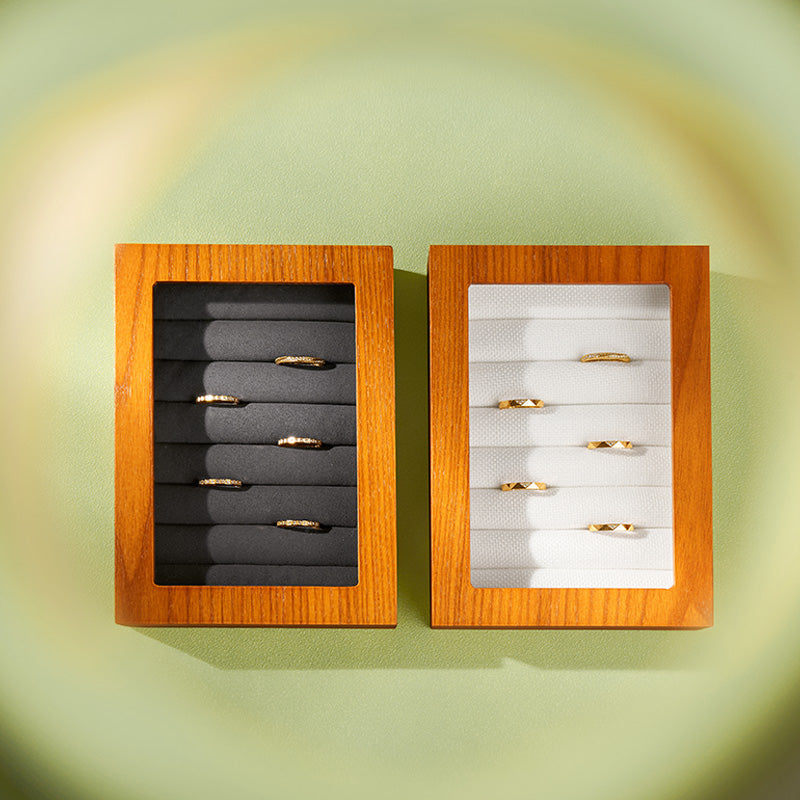 OIRLV Solid Wood Jewelry Box — Ring & Earring Organizer H213