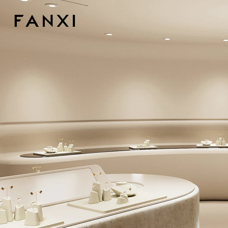 Wholesale Beige Microfiber display for necklace earrings：TT344