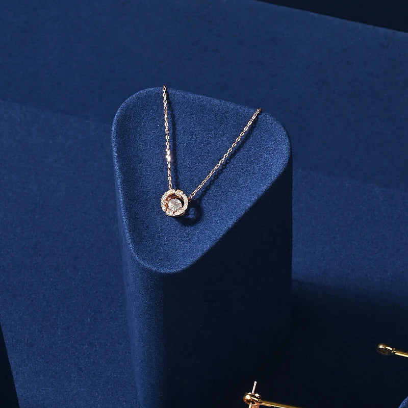 OIRLV Blue Microfiber Earrings Ring Necklace Jewelry Display Set TT352