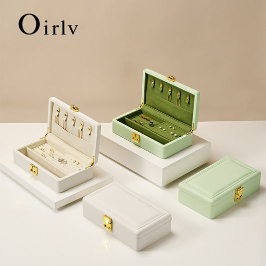 Custom Green PU Leather Suede Jewelry Case