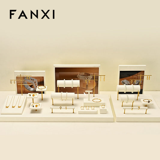 OIRLV hot sale beige Microfiber jewelry display set : TT488