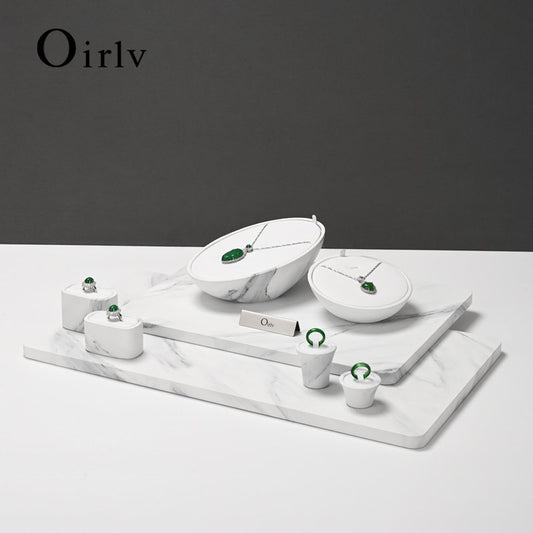 OIRLV hot sale white leather luxury jewelry display set :TT457