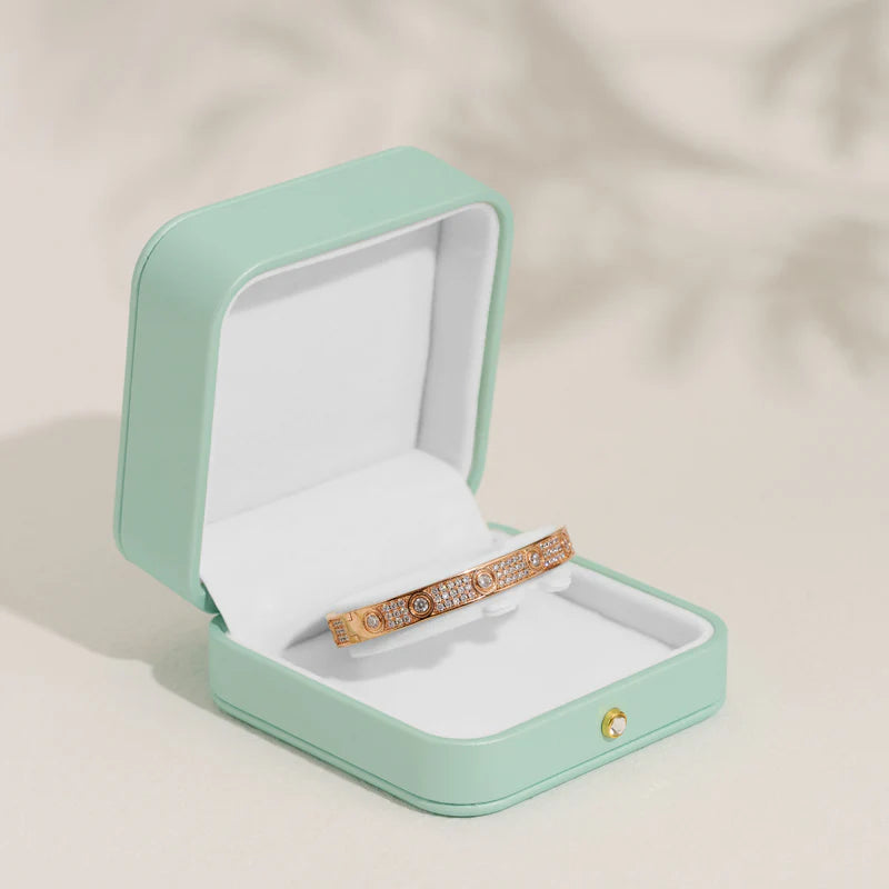 OIRLV Mint Green PU Leather Jewelry Gift Packaging Box H147