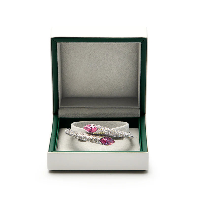 OIRLV White PU Leather With Gray Microfiber Jewelry Gift Packaging Box H055