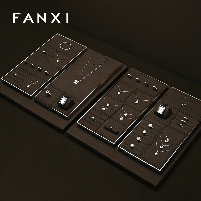 OIRLV New arrival Brown Leather Jewelry display TT528