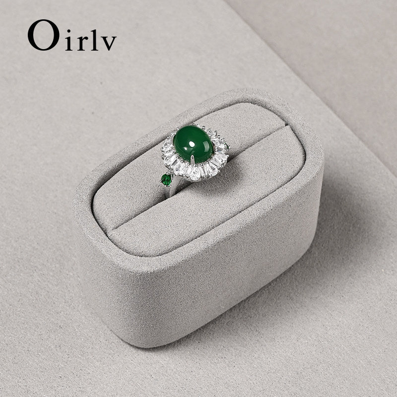 Oirlv New arrival Grey Microfiber Jewelry Combination Set : TT550