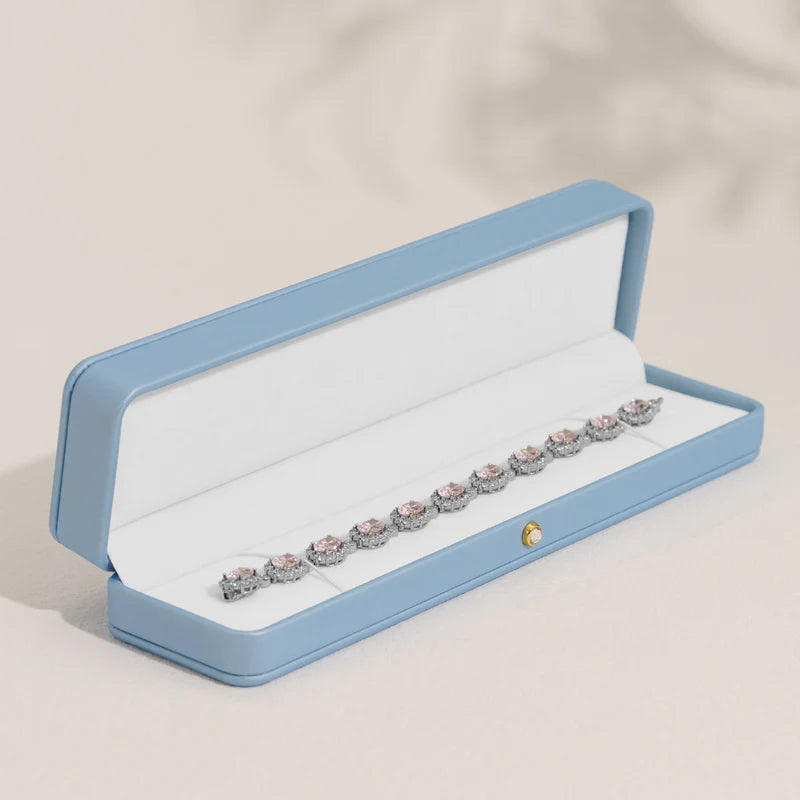 OIRLV Sky Blue PU Leather Jewelry Gift Packaging Box H148