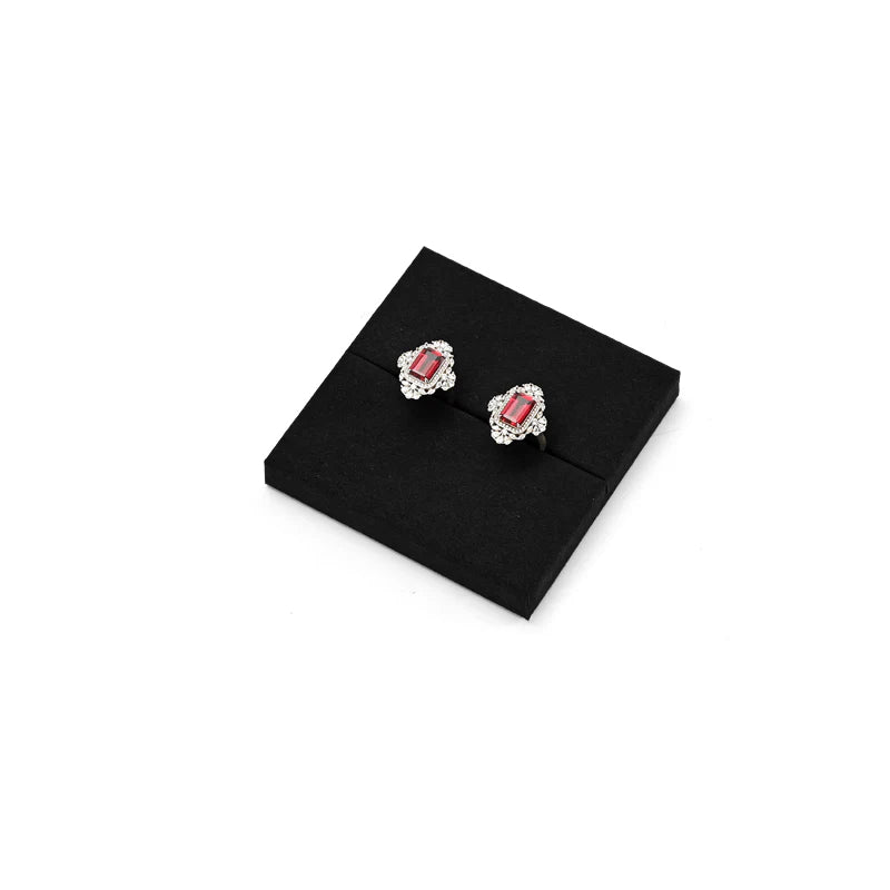 Oirlv Black Microfiber Earrings Ring Necklace Jewelry Display Set TT297