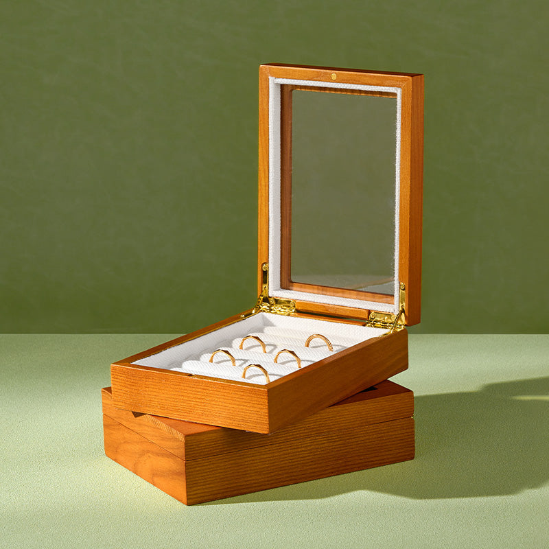 OIRLV Solid Wood Jewelry Box — Ring & Earring Organizer H213