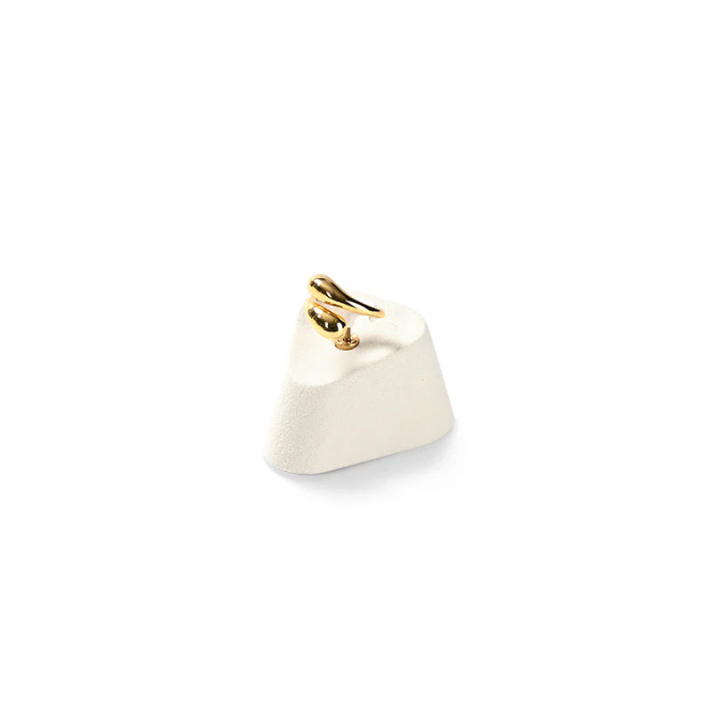 Beige Microfiber Earrings Ring Necklace Jewelry Display Set TT349