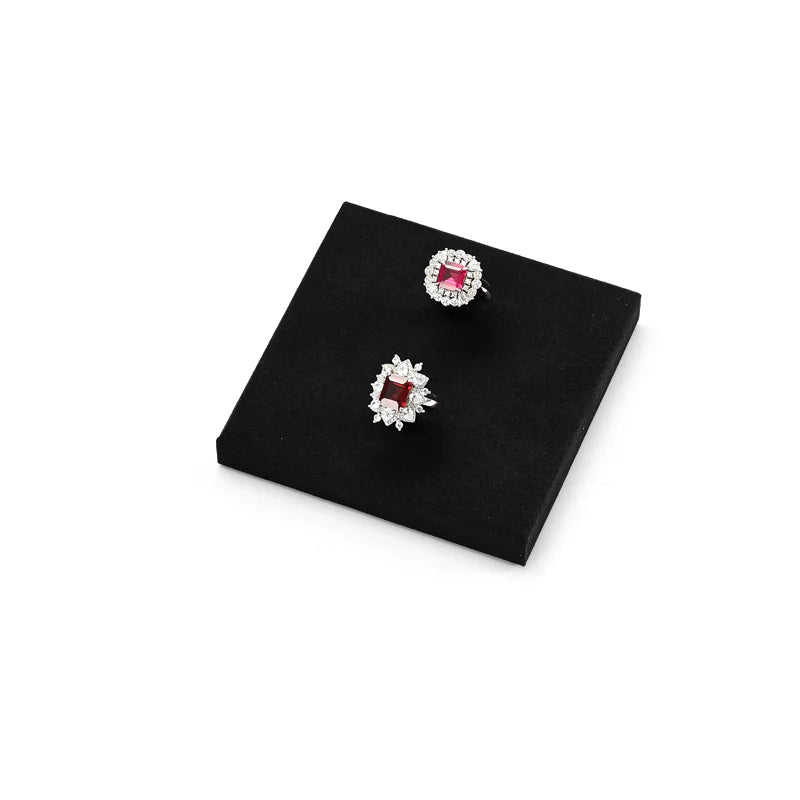 Oirlv Black Microfiber Earrings Ring Necklace Jewelry Display Set TT297