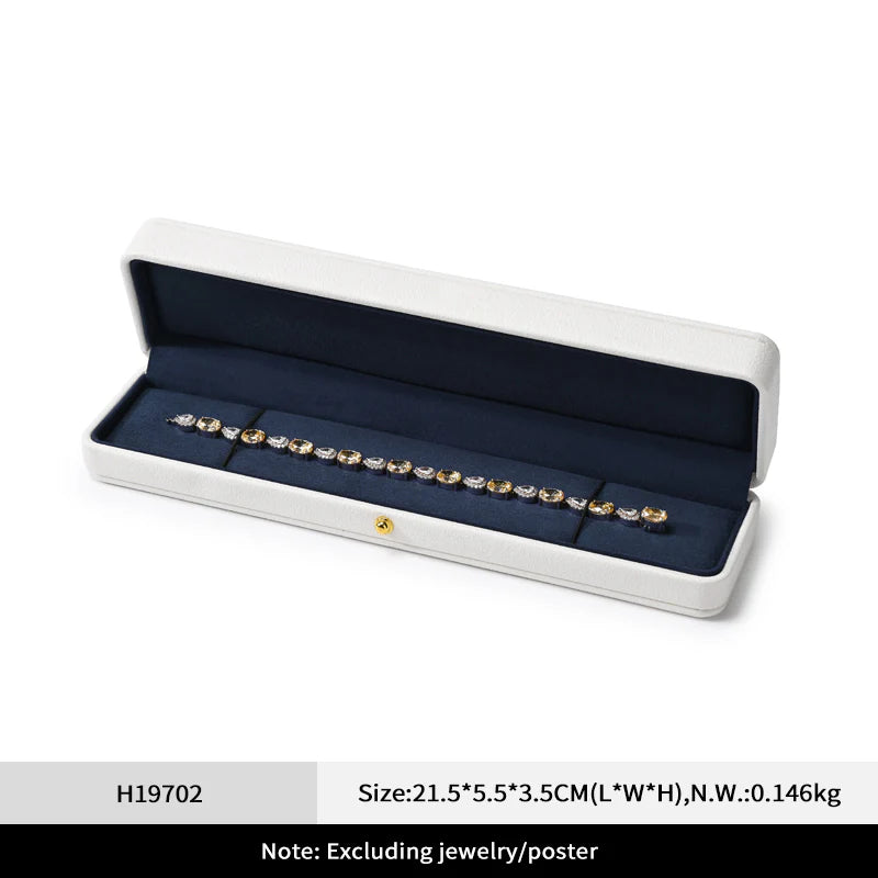 OIRLV Classic White Blue Color Jewelry Packaging Box H197