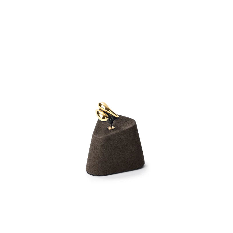 Black Microfiber Earrings Ring Necklace Jewelry Display Set TT346