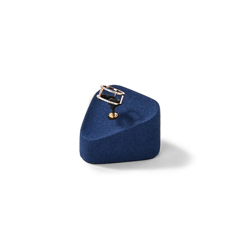 OIRLV Blue Microfiber Earrings Ring Necklace Jewelry Display Set TT352