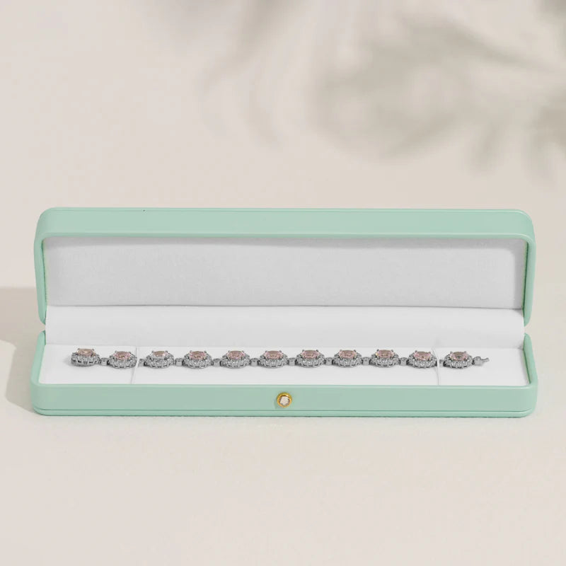 OIRLV Mint Green PU Leather Jewelry Gift Packaging Box H147