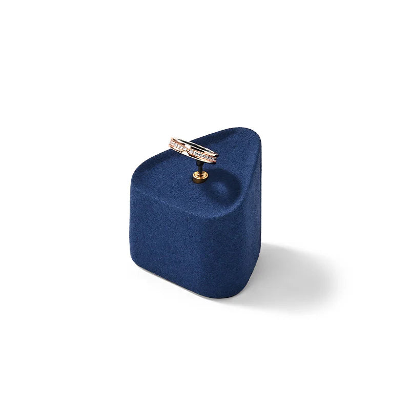 OIRLV Blue Microfiber Earrings Ring Necklace Jewelry Display Set TT352