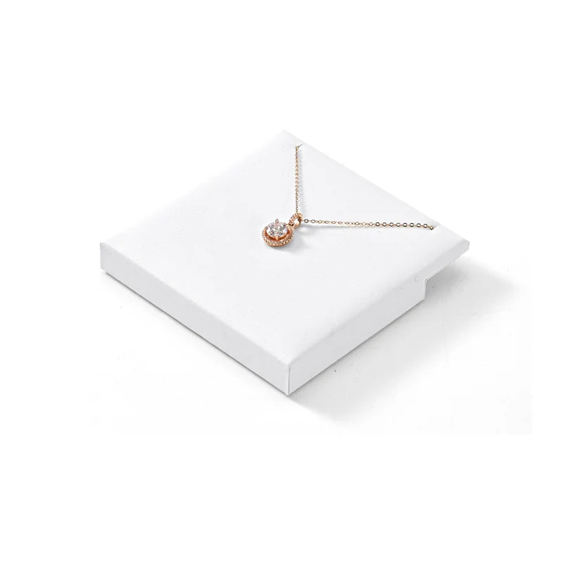 Oirlv White PU Earrings Ring Necklace Jewelry Display Set TT299