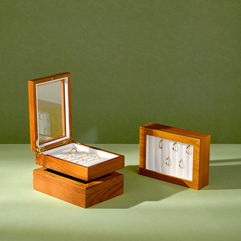 OIRLV Solid Wood Jewelry Box — Ring & Earring Organizer H213