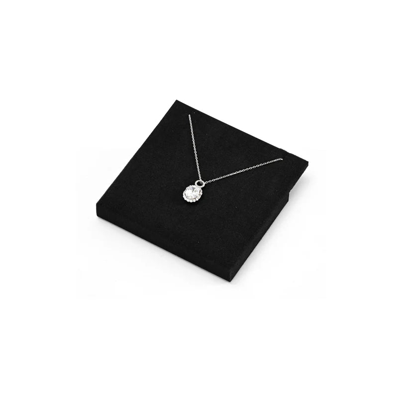 Oirlv Black Microfiber Earrings Ring Necklace Jewelry Display Set TT297