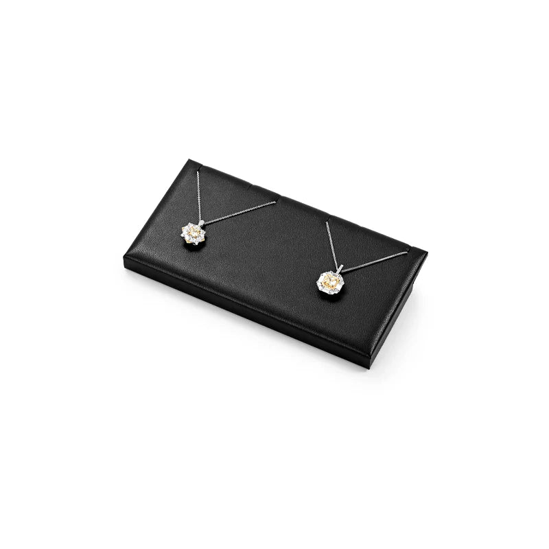 Oirlv Black PU Leather Earrings Ring Necklace Jewelry Display Set TT319