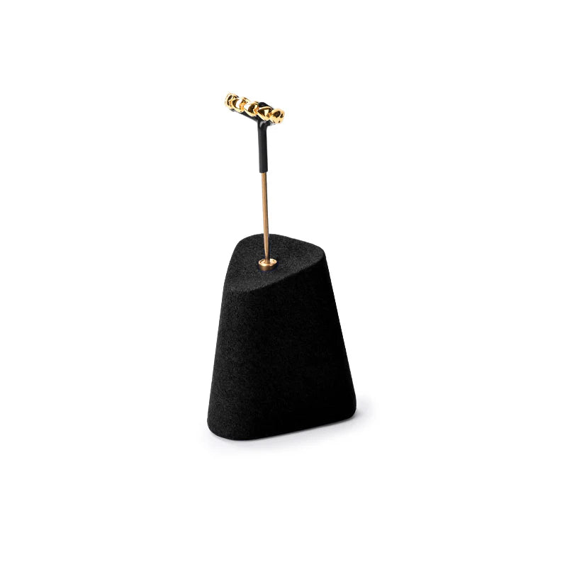 Black Microfiber Earrings Ring Necklace Jewelry Display Set TT345