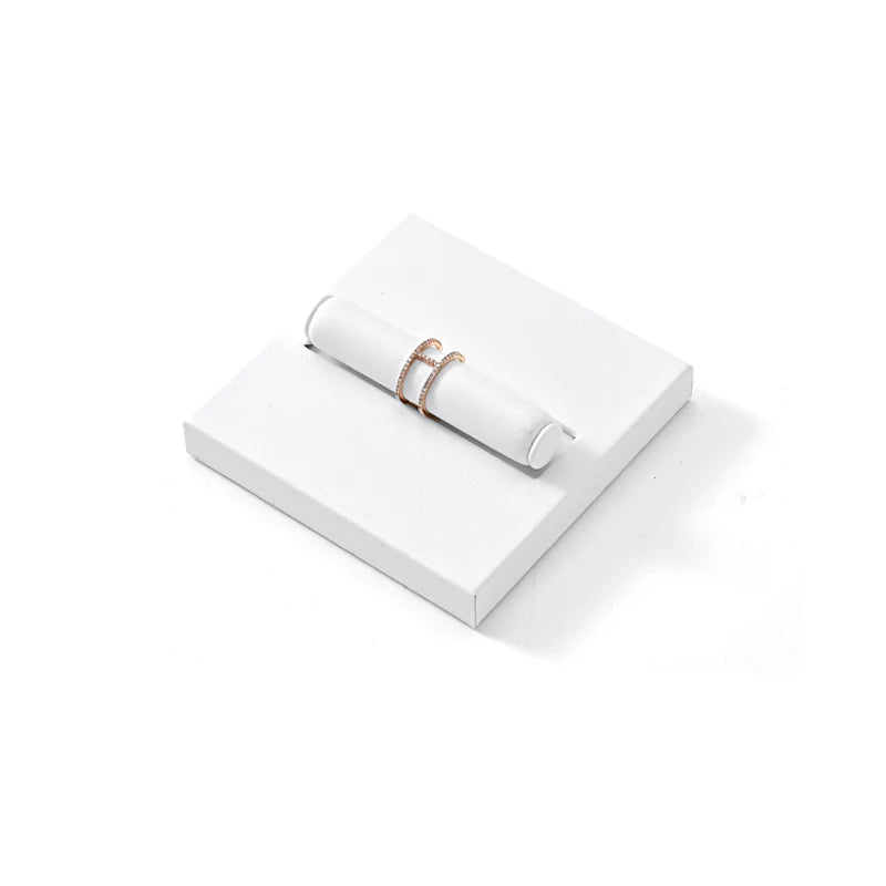 Oirlv White PU Earrings Ring Necklace Jewelry Display Set TT299