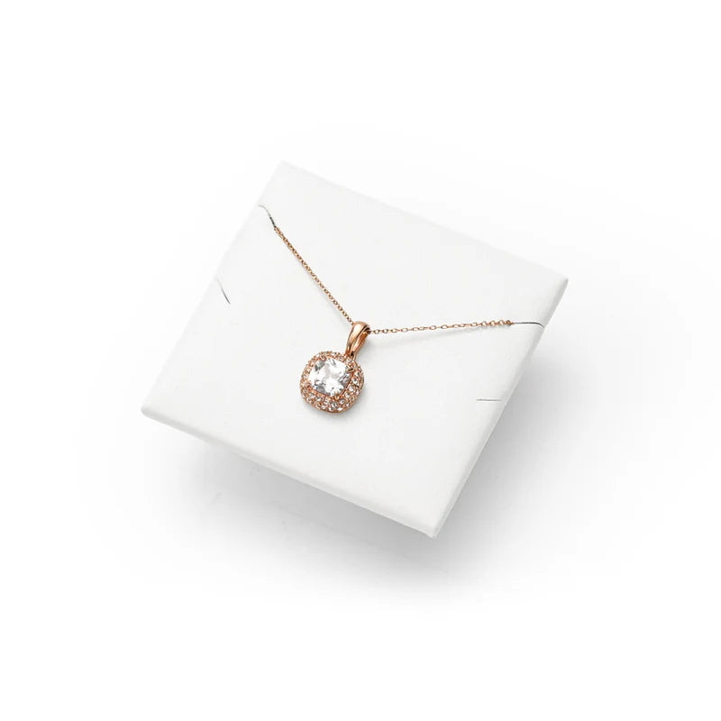 Oirlv White PU Leather Earrings Ring Necklace Jewelry Display Set TT323