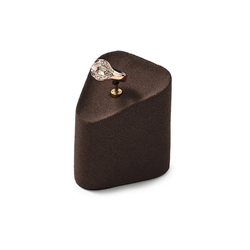 OIRLV Brown Microfiber Earrings Ring Necklace Jewelry Display Set TT351