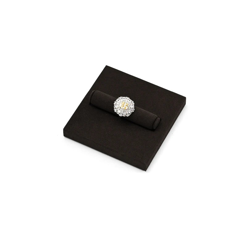 Oirlv Brown Microfiber Earrings Ring Necklace Jewelry Display Set TT298