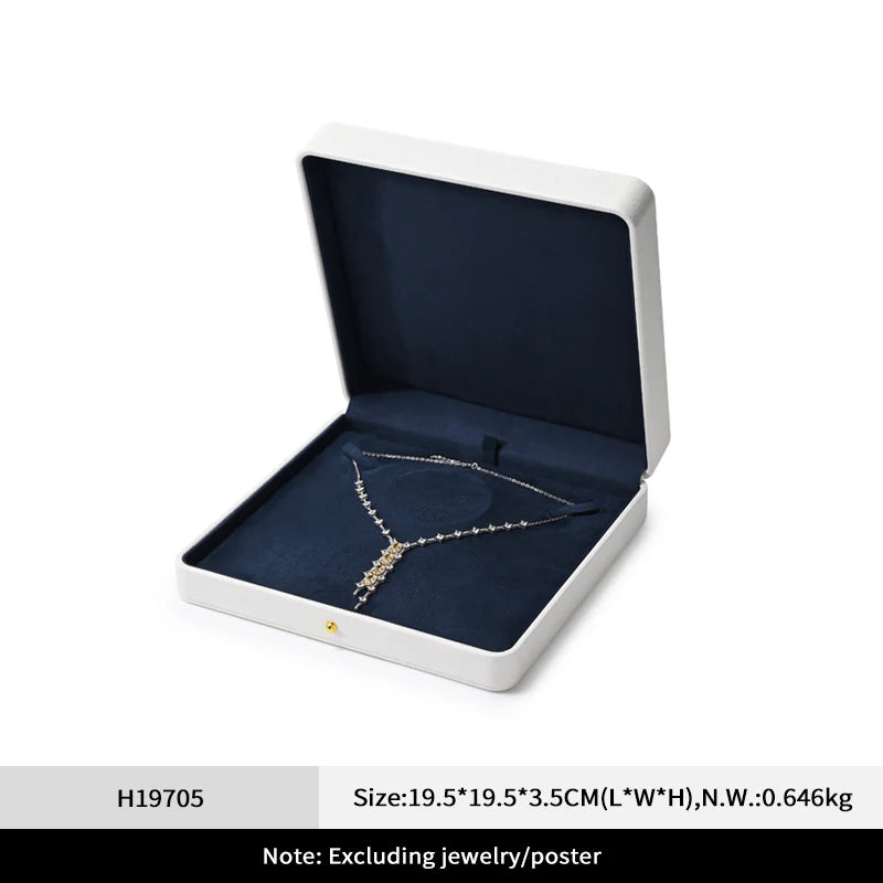 OIRLV Classic White Blue Color Jewelry Packaging Box H197