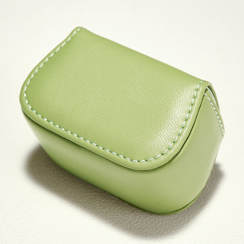New-arrival Green Black PU Leahter Ring Storage Bag :B028