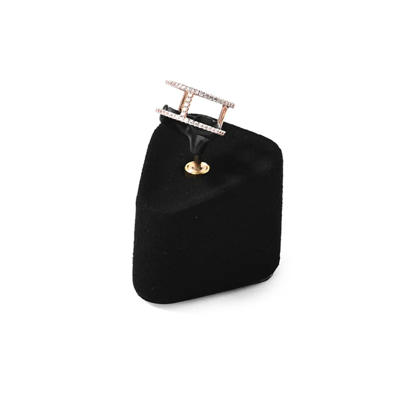 OIRLV Black Microfiber Earrings Ring Watch Jewelry Display Set TT350