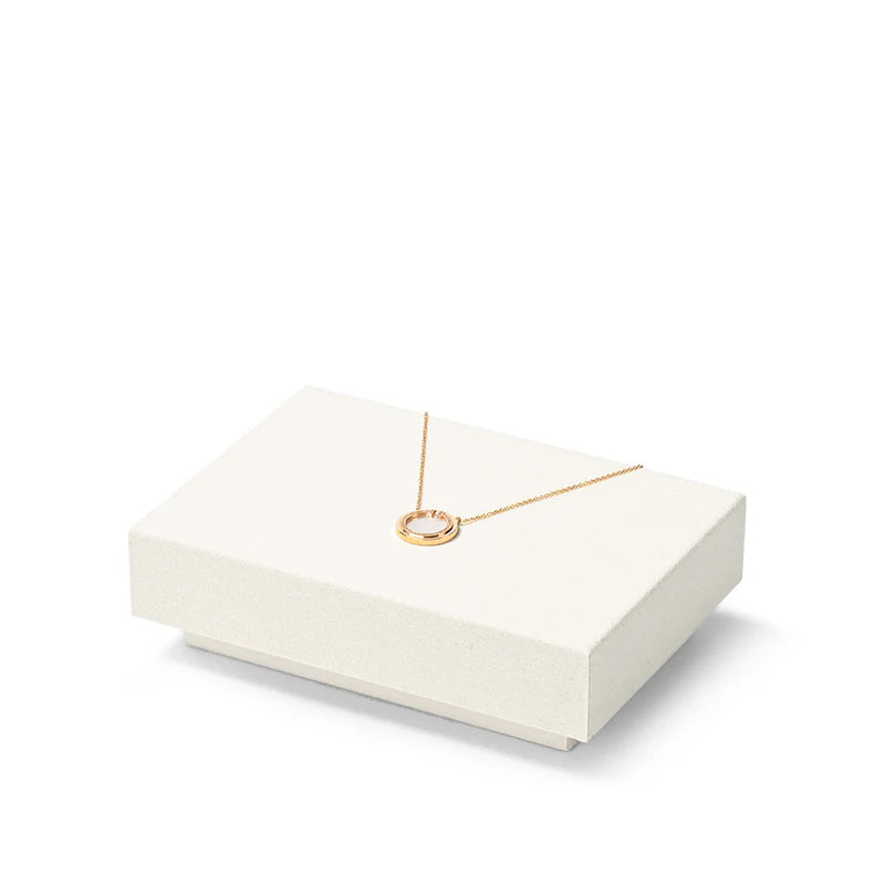 Beige Microfiber Earrings Ring Necklace Jewelry Display Set TT255