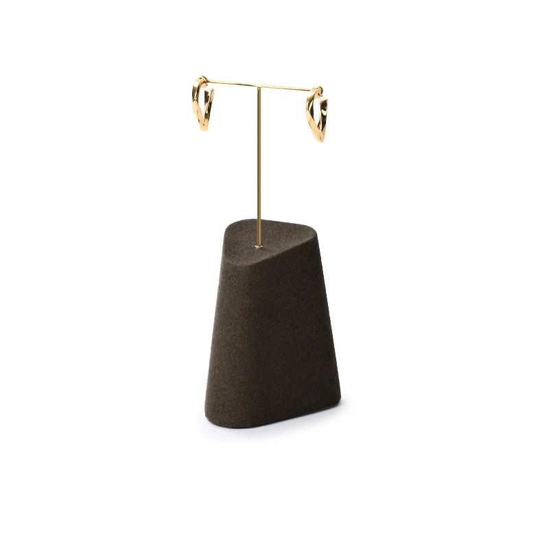 Black Microfiber Earrings Ring Necklace Jewelry Display Set TT346