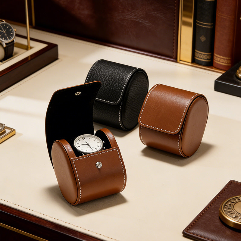 Portable Leatherette Watch Travel Box B009