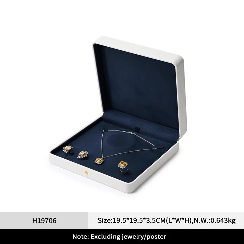 OIRLV Classic White Blue Color Jewelry Packaging Box H197