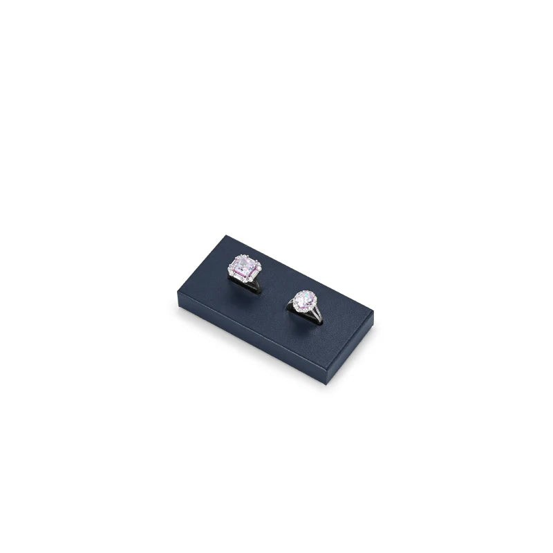 Oirlv Blue PU Leather Earrings Ring Necklace Jewelry Display Set TT318