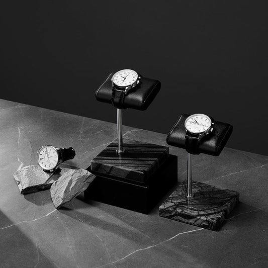Watch stand with marble base, high-end watch and wristwatch holder JS080