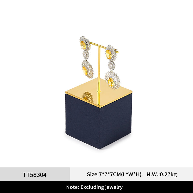 OIRLV Glossy Metal Ring and Earring Velvet Storage and Display Stand TT583-585