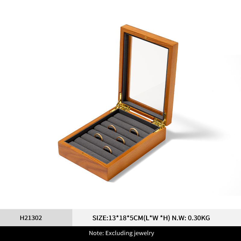 OIRLV Solid Wood Jewelry Box — Ring & Earring Organizer H213