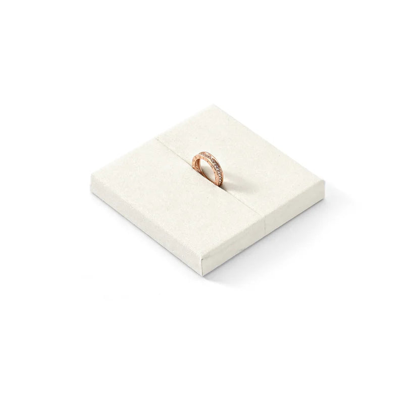 Beige Microfiber Earrings Ring Necklace Jewelry Display Set TT300