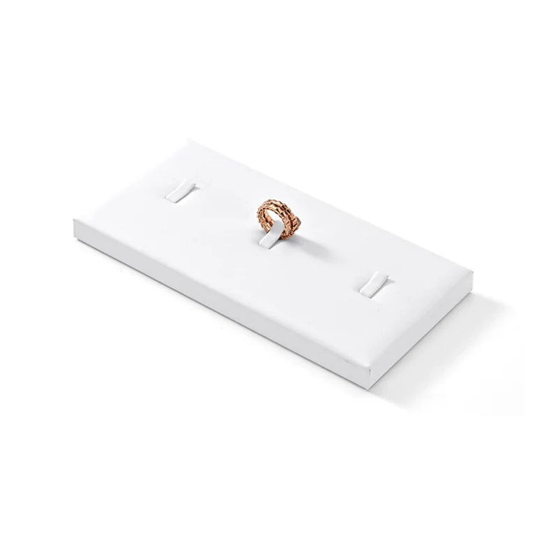 Oirlv White PU Earrings Ring Necklace Jewelry Display Set TT299